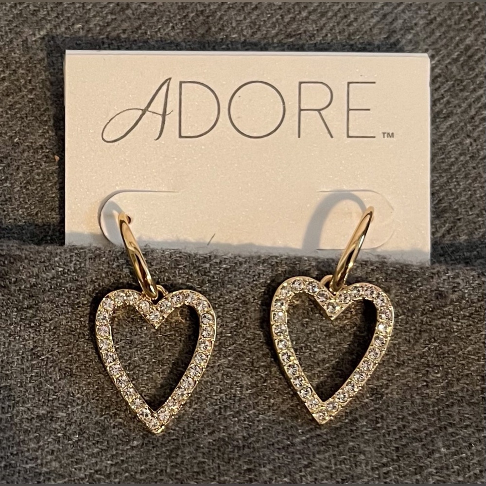 Swarovski Adore Pointed Open Heart Earrings